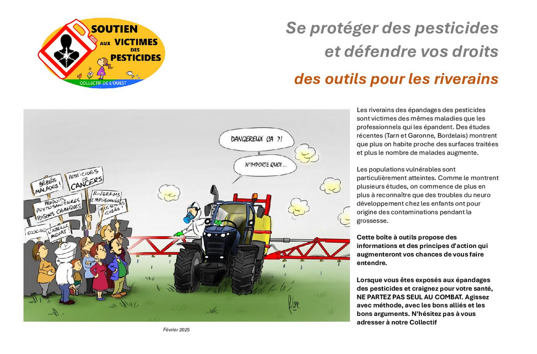 Se protéger des pesticides et défendre vos droits - des outils pour les riverains 