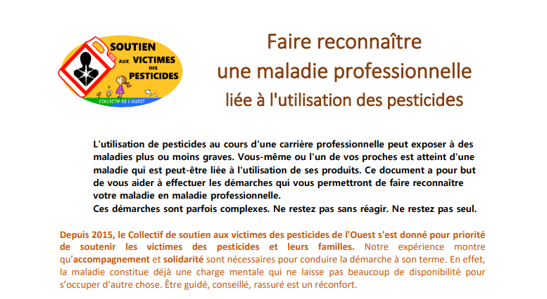 Faire reconnaître une maladie professionnelle liée à l'utilisation des pesticides